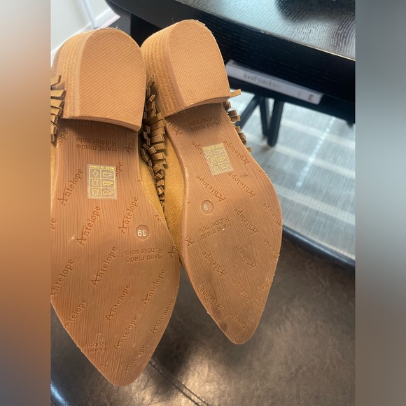 ANTELOPE dabney fringe mules in taupe suede leather 39 - Picture 5 of 6